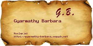 Gyarmathy Barbara névjegykártya