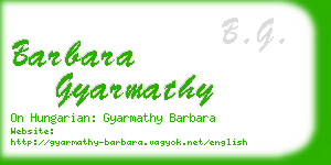 barbara gyarmathy business card